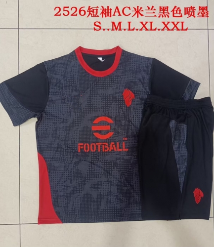 2025/26 AC Milan Black Soccer Tracksuit Uniform-815