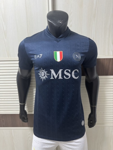 Player Version 2025/26 UEFA Champions League Napoli 2nd Away Black Thailand Soccer Jersey AAA-308/27
