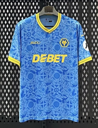 2025/26 Wolverhampton Wanderers 2nd Away Blue Thailand Soccer Jersey AAA-23