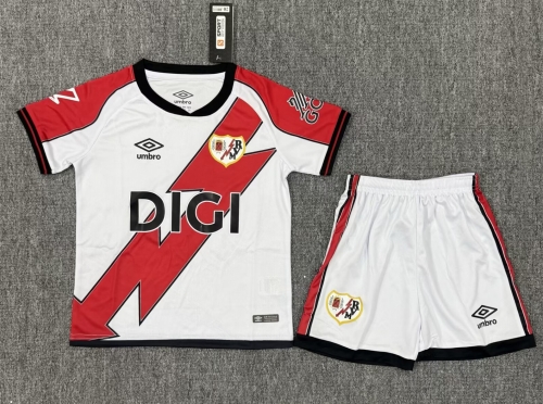 Kids 2025/26 Rayo Vallecano Home White Kids/Youth Soccer Uniform-1040/522/208