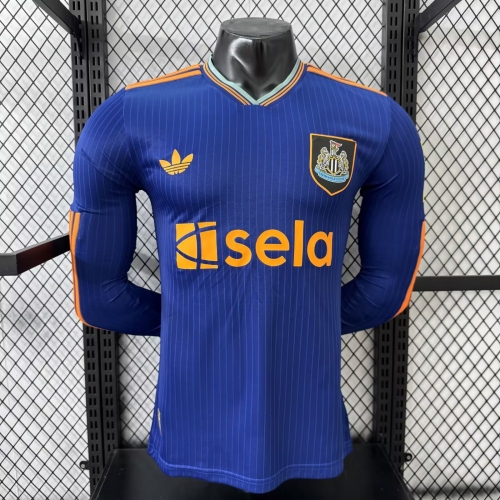 Player Version 2025/26 Newcastle United 2nd Away Blue LS Thailand Soccer Jersey AAA-XY