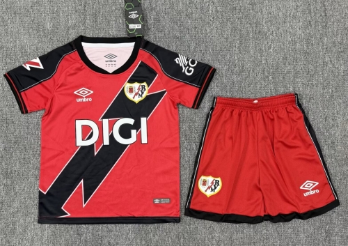 Kids 2025/26 Rayo Vallecano Away Red Kids/Youth Soccer Uniform-1040/522/208