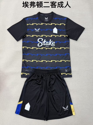 2025/26 Everton 2nd Away Black Soccer Uniform-208