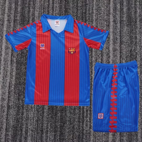 Kids 89/92 Retro Version Barcelona Home Blue & Red Kids/Youth Soccer Uniform-811