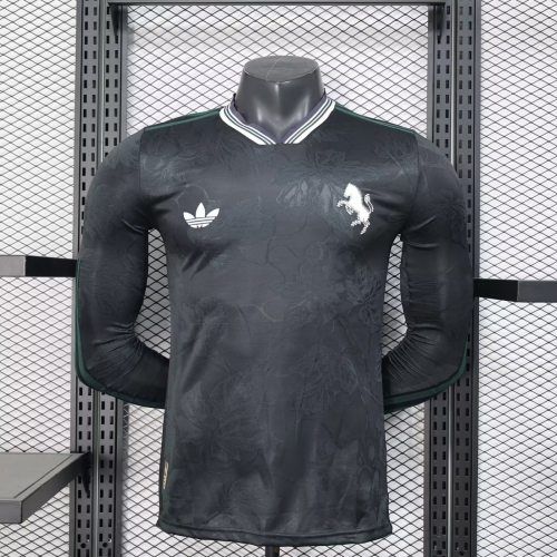 Player Version 2025/26 Juventus 2nd Away Black LS Thailand LS Soccer Jersey AAA-888