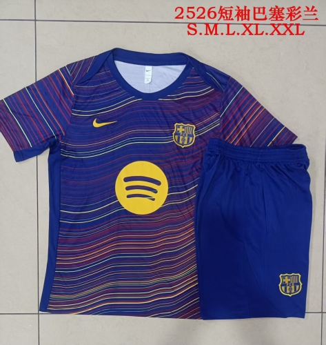 2025/26 Barcelona CaiBlue Shorts-Sleeve Thailand Soccer Uniform-815