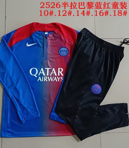 Kids 2025/26 Barcelona Red & Blue Kids/Youth Soccer Tracksuit Uniform-815