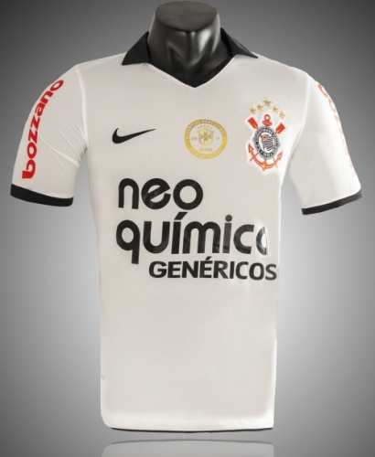 2011 Retro Version Corinthians Home White Thailand Soccer Jersey AAA-1041
