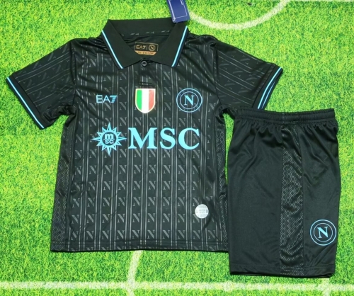 Kids 2025-26 Napoli 2nd Away Black Kids/Youth Soccer Uniform-208/507
