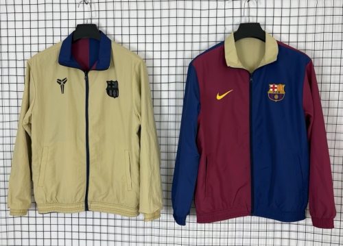 Double-sided 2025/26 Barcelona Yellow & Blue & Red Windbreaker Hoodies Top-510