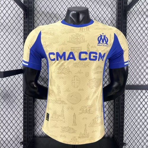 Player Version 2025-2026 Olympique de Marseille 3nd Away Yellow Thailand Soccer Jersey AAA-XY/308