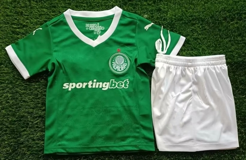 kids 2025/26 SE Palmeiras Home Green Youth/kids Soccer Uniform-812