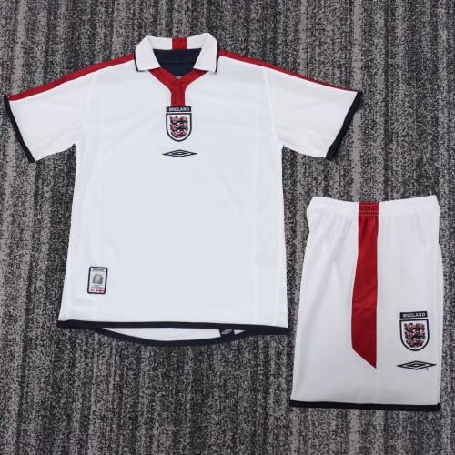 Kids 04 Retro England Home White Kids/Youth Soccer Uniform-311/811