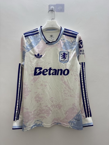 2025/26 Aston Villa 2nd Away Light Yellow Thailand LS Soccer Jeesey AAA-410