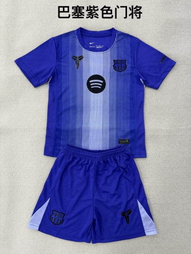 Kids 2025/26 Barcelona Goalkeeper Purple Kids/Youth Soccer Uniform-208
