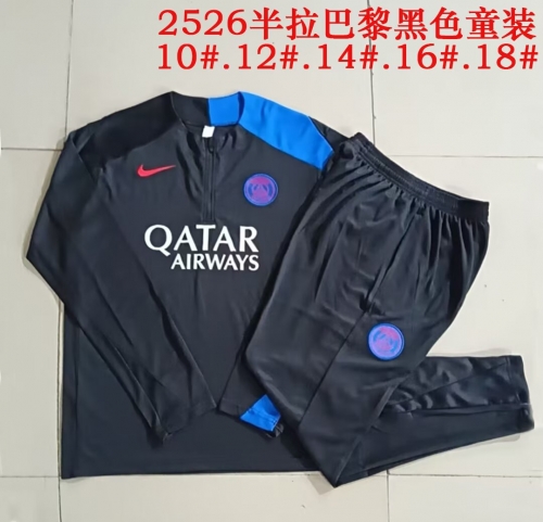 Kids 2025/26 Paris SG Black Kids/Youth Thailand Soccer Uniform-815