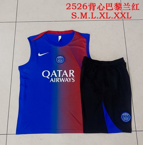 2025/26 Paris SG Red & Blue Soccer Vest Set-815