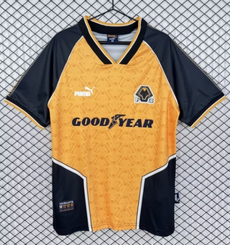 96/98 Retro Version Wolverhampton Wanderers Home Yellow Thailand Soccer Jersey AAA-503