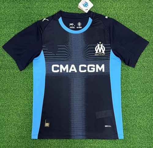 2025-2026 Olympique de Marseille Away Black Thailand Soccer Jersey AAA-312/320