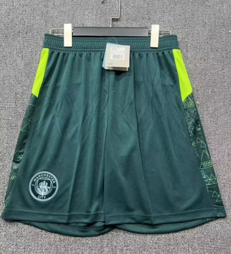 2025/26 Manchester City 3nd Away Green Thailand Soccer Shorts-315