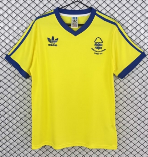 1977/80 Retro Version Nottingham Forest Away Yellow Thailand Soccer Jersey AAA-503