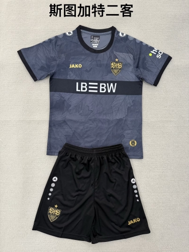 Kids 2025/26 VfB Stuttgart 2nd Away Gray Kids/Youth Soccer Uniform-208