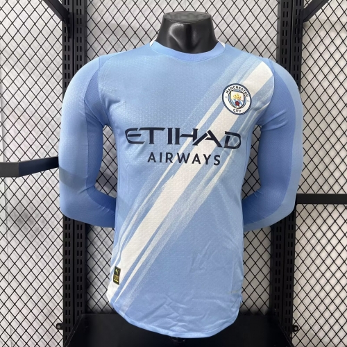 Player Version 2025/26 Manchester City Home Blue LS Thailand Soccer Jersey AAA-XY