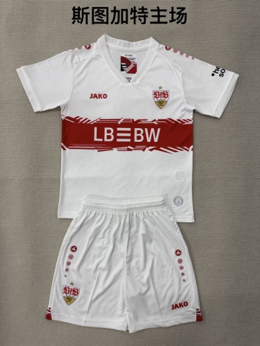 Kids/Youth 2025/26 VfB Stuttgart Home White Soccer Uniform-208