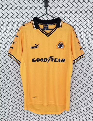 98/99 Retro Version Wolverhampton Wanderers Home Yellow Thailand Soccer Jersey AAA-503