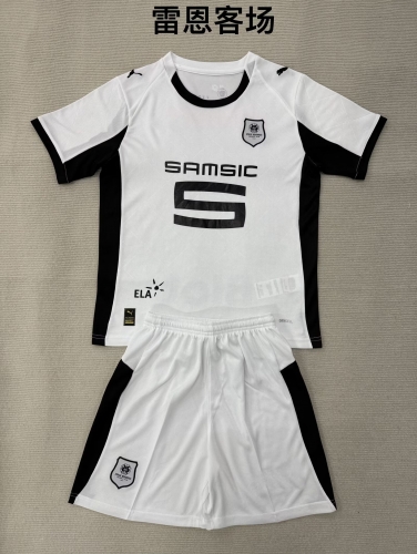 Kids 2025/26 Stade Rennais Away White Kids/Youth Soccer Uniform-208