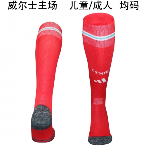 Adult/Kids 2026/27 Wales Home Red Thailand Soccer Socks
