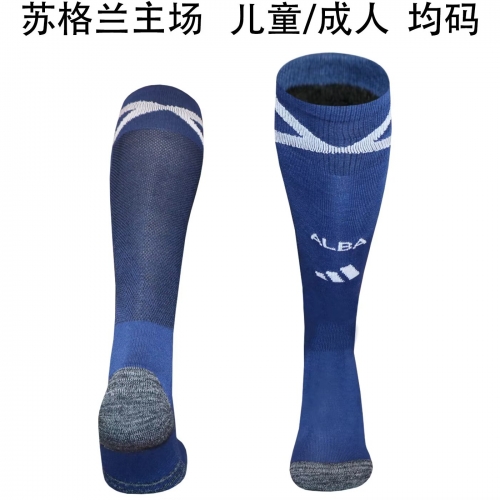 Adult/Kids 2026/27 Scotland Home Royal Blue Thailand Soccer Socks