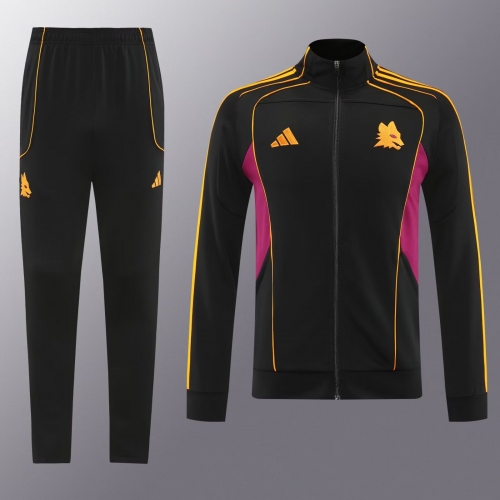 2025/26 Roma Black Soccer Jacket Uniform-LH