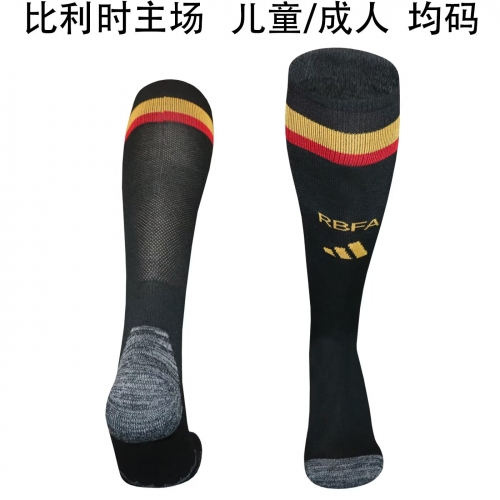 Adult/Kids 2026/27 Belgium Home Black Thailand Soccer Socks