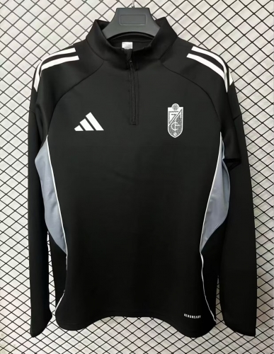 (Size S-2XL ) 2025/26 Granada CF Black Thailand Soccer Tracksuit Top-95