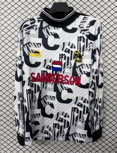 1993 Retro Version Sheffield Goalkeeper White & Black LS Thailand Soccer Jersey AAA-95