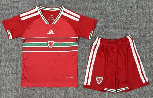 Kids 2026/27 Wales Home Red Kids/Youth Soccer Uniform-1040/522/530/208