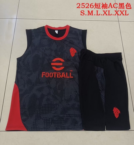 2025/26 AC Milan Black Soccer Vest Set-815