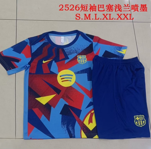 2025/26 Barcelona Red & Blue Shorts-Sleeve Thailand Soccer Uniform-815
