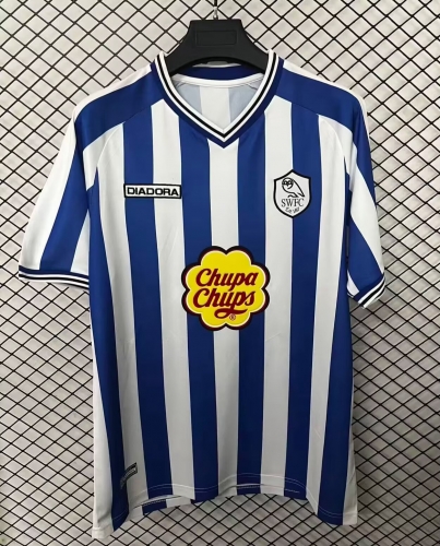 2001 Retro Version Sheffield Home Blue & White Thailand Soccer Jersey AAA-95