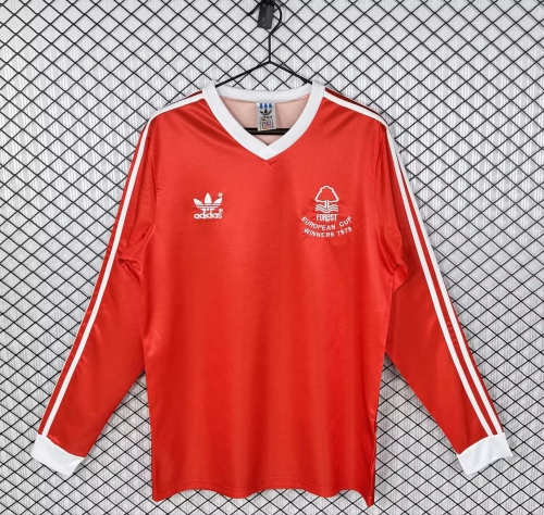 77/80 Retro Version Nottingham Forest Home Red LS Thailand Soccer Jersey AAA-503