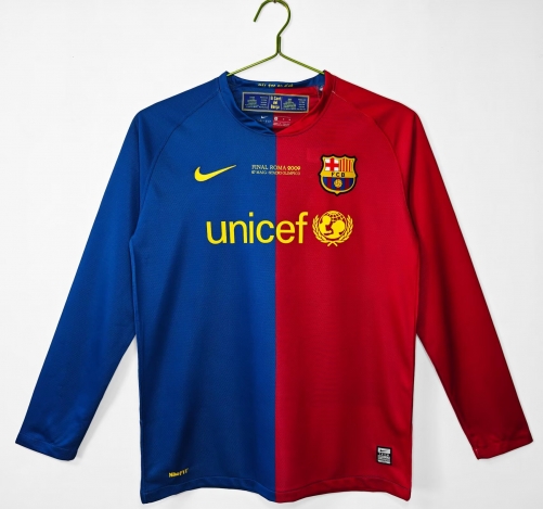 08-09 Retro Version Barcelona Red & Blue LS Thailand Soccer Jersey AAA-313/811
