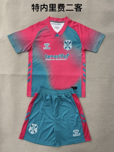 Kids 2025/26 CD Tenerife 2nd Away Red & Blue Kids/Youth Soccer Uniform-208