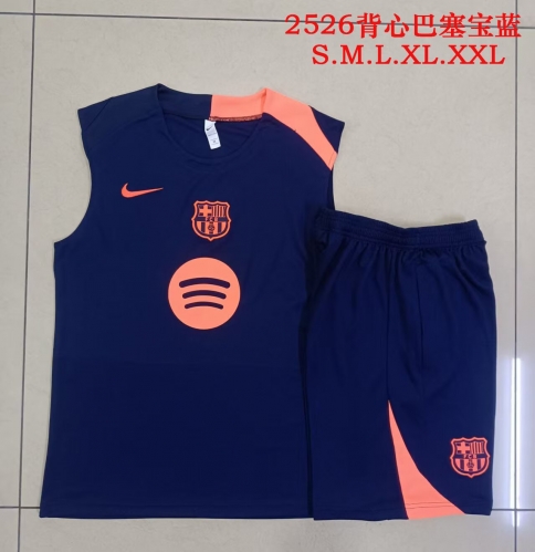 2025/26 Barcelona Royal Blue Thailand Soccer Vest Suit-815