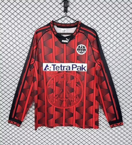 95/96 Retro Version Frankfurt Home Red & Black LS Thailand Soccer Jersey AAA-503