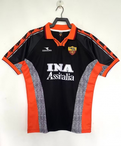 98-99 Retro Version AS Roma 2nd Away Black Thailand Soccer Jersey AAA-811