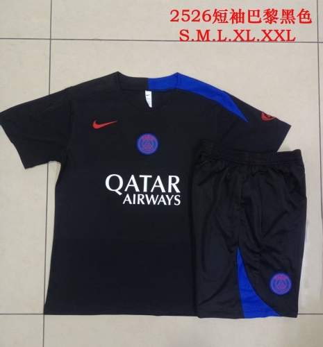 2025/26 Paris SG Black Shorts-Sleeve Thailand Soccer Uniform-815