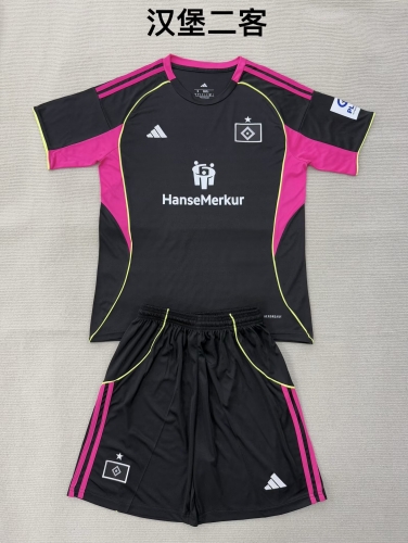 Kids 2025/26 Hamburger SV 2nd Away Black Kids/Youth Soccer Uniform-208