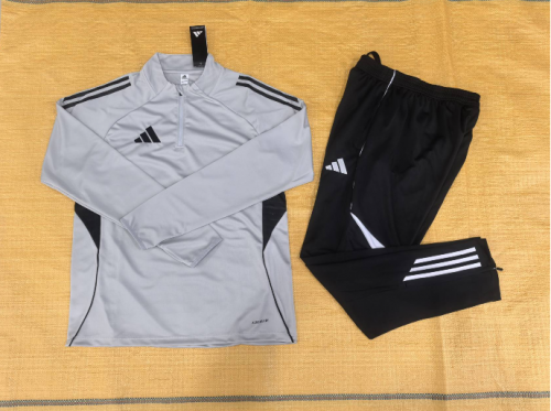Kids Addia 2025/26 Gray Tracksuit Uniform-GDP