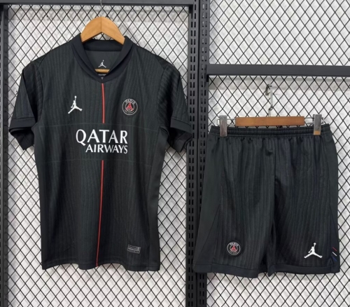 Kids 2025/26 Paris SG 4nd Away Black Kids/Youth Soccer Uniform-507/530/812